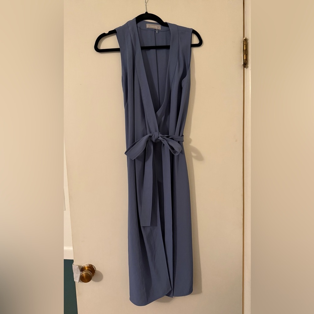 Everlane Dusty Blue Wrap Midi Dress - Picture 3 of 3